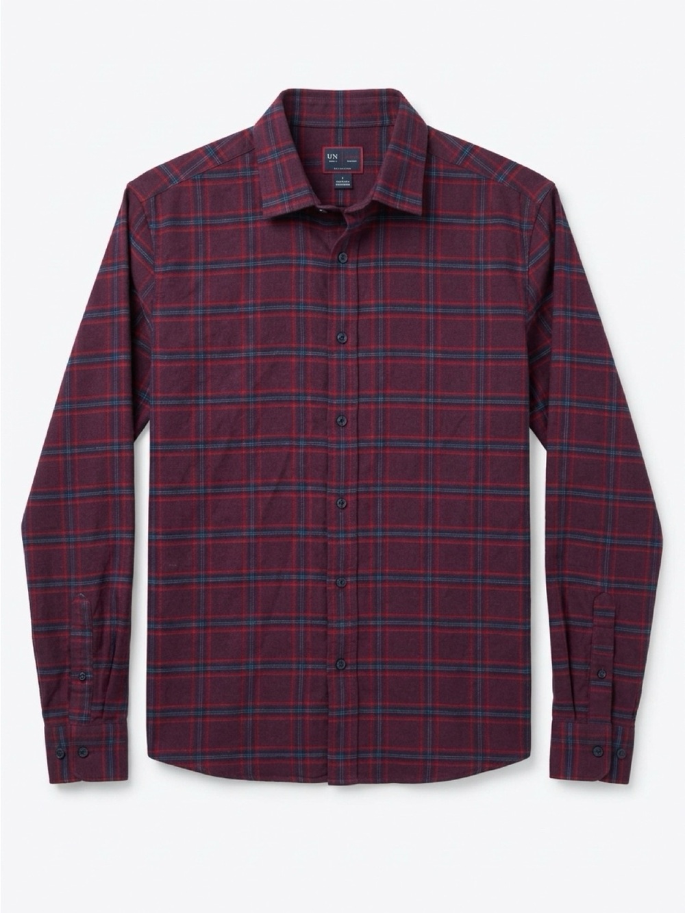 UNTUCKit Men's Burgundy & Navy Plaid Long-Sleeve Shirt